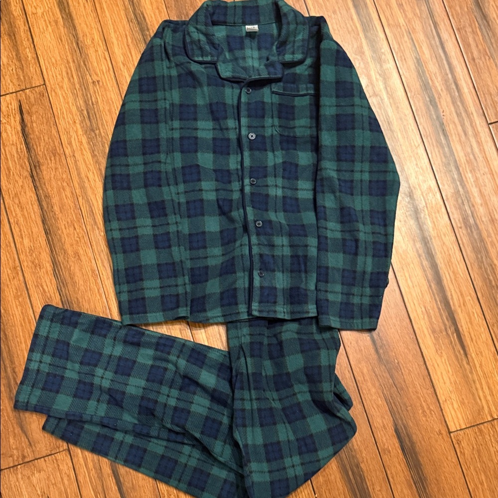 GAP kids Sz 14 Plaid Kids Pajamas - Green and Blue